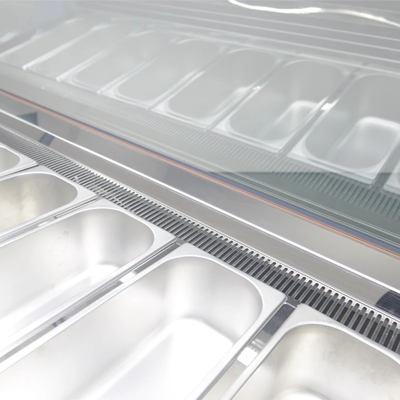 Factory direct sales counter top ice cream showcase freezer and gelato display freezer showcase