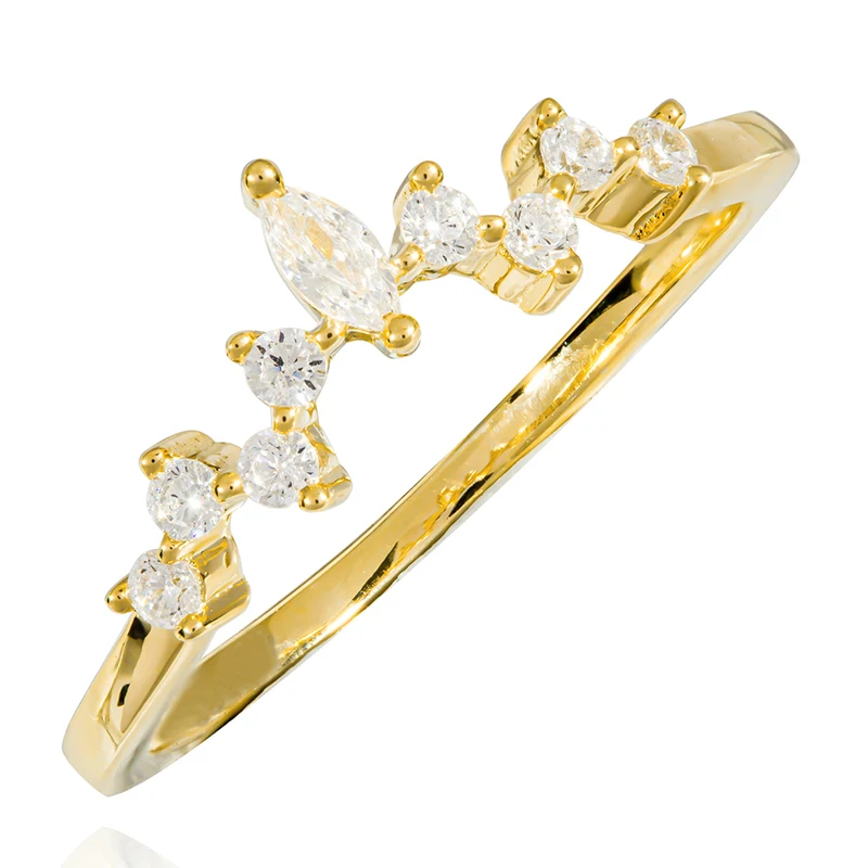 plata 925 al por mayor 18k gold plated women cz cheap china wholesale 925 silver engagement rings simple dainty diamond zircon