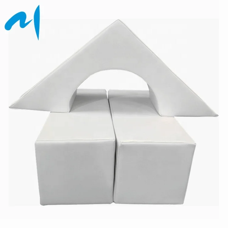 White Soft Play Foam Equipment For Children Indoor Active Play Structure Building Blocks