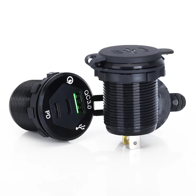 New Arrival Easy Installation High Current and Fast Charging 3 Port USB Charger with Waterproof Cover Universal for Vehicle