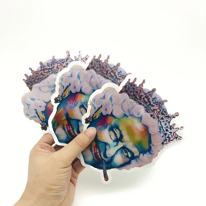 digital printing Irregular shape custom printed resealable zipper smell proof baggies 3.5g candy die cut Mylar Bags