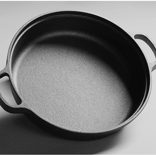 Чугунная сковорода для паэльи с двумя ушками, новый дизайн, сковорода для глубокой жарки