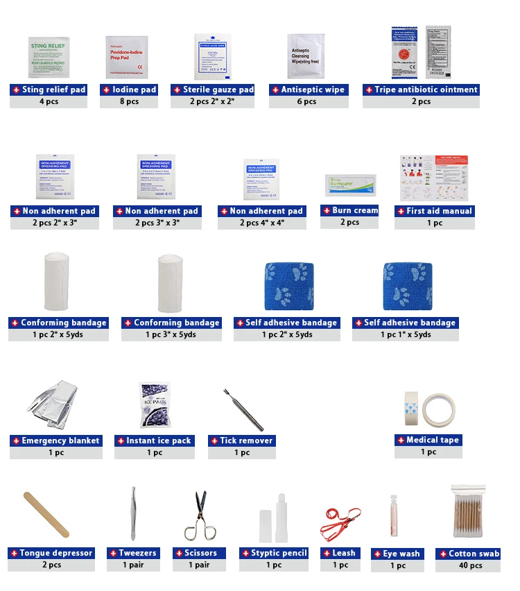 Portable Animal outdoor kit EVA Waterproof medical kit Compact Pet first aid kit for Pet