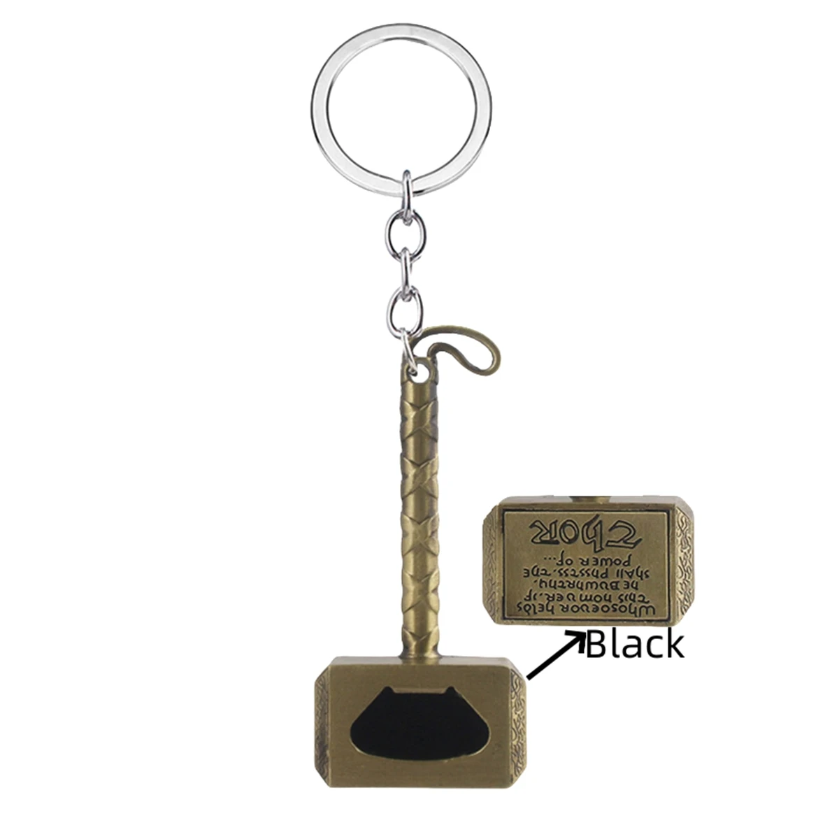 Wholesale Creative Thor Hammer Key Chain Mythology Marvel Avenger Metal Keychain Pendants for Boys