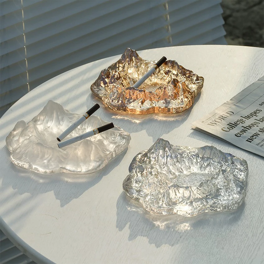 Glass ashtray custom INS Iceberg light luxury home living room office Creative personality fashion trend decoration