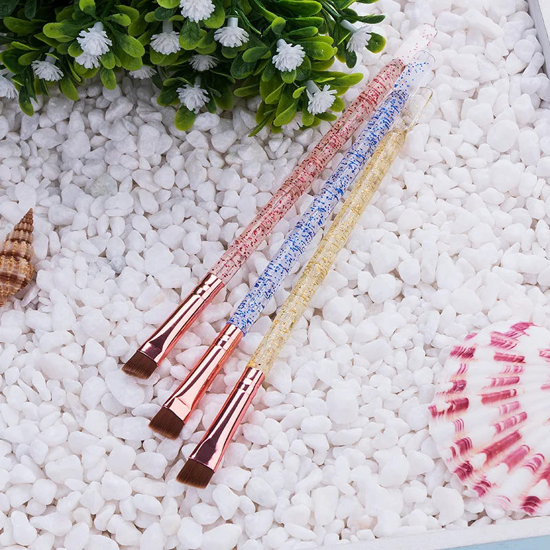 
Popular hot selling single crystal handle concealer brush custom design eyebrow brush 