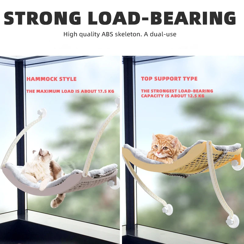 Cat Winter Sunbathing Suction Cup Soft Bed Balcony Window Swing Cat Hammock Scratching Post Hanging Basket Cat Hammock