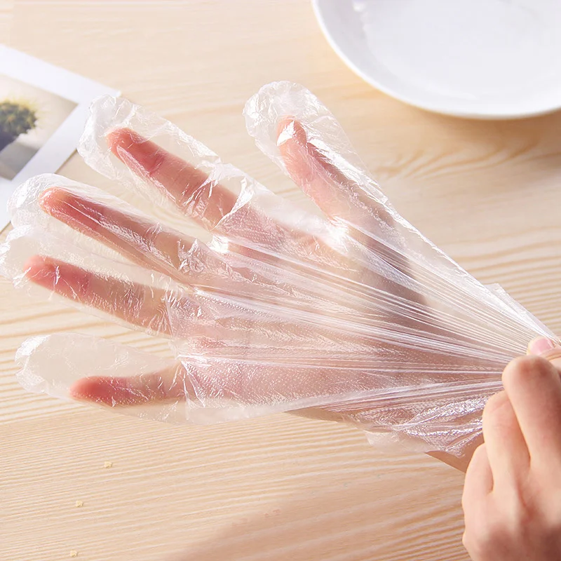 100/500/1000PCS Disposable Gloves One-off Plastic Glove for Restaurant Kitchen Food Cleaning Gloves Eco-friendly Cooking Gadget