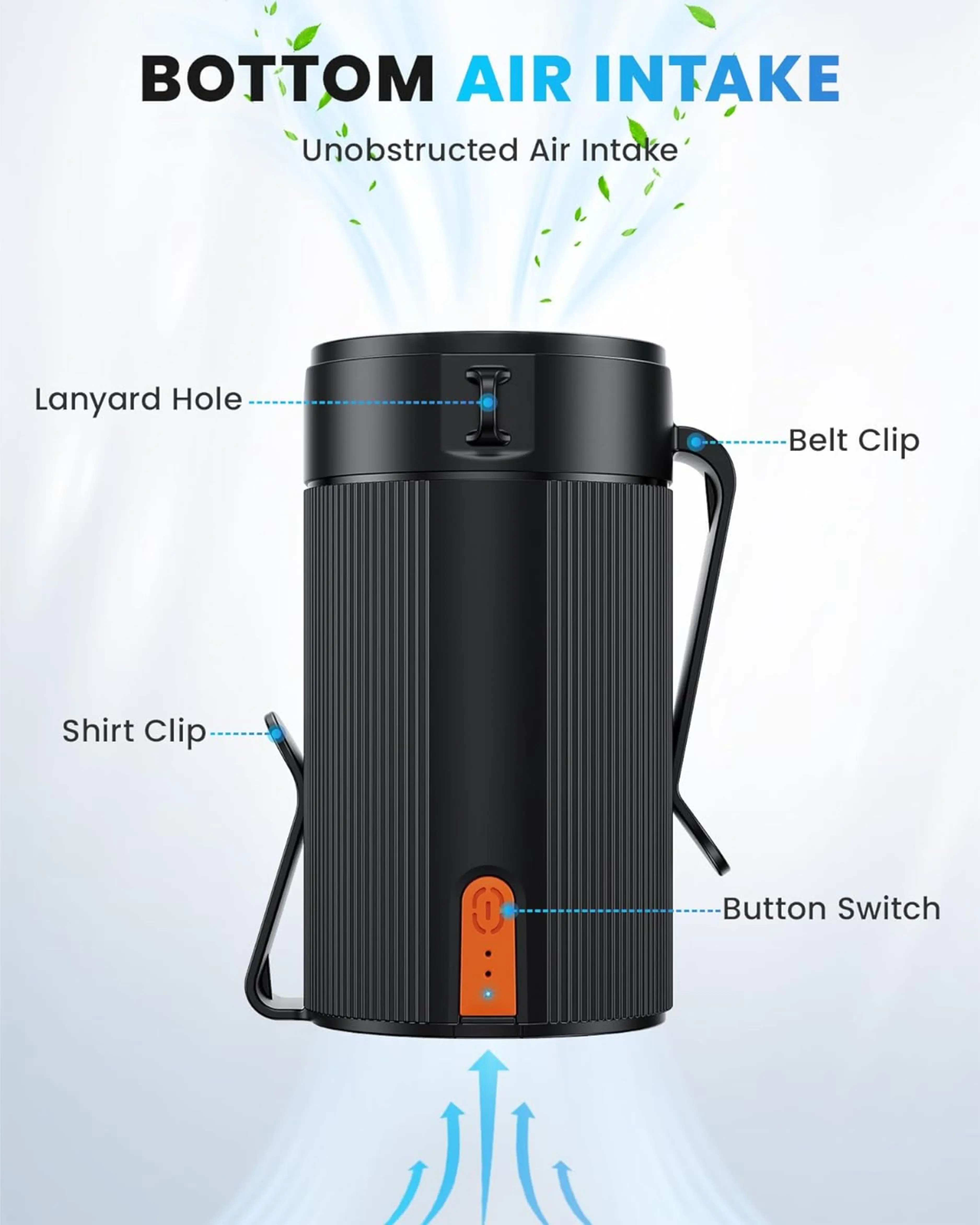 Aaoyun Newest Handheld Mini Fan Usb Rechargeable Hang Waist Clip On Convenient Fan Air Conditioning Fan Outdoor Travel Cooler