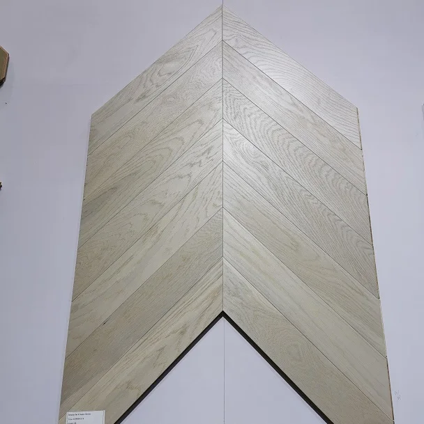 Fish bone herringbone White Oak    Engineered Hardwood Parquet Flooring