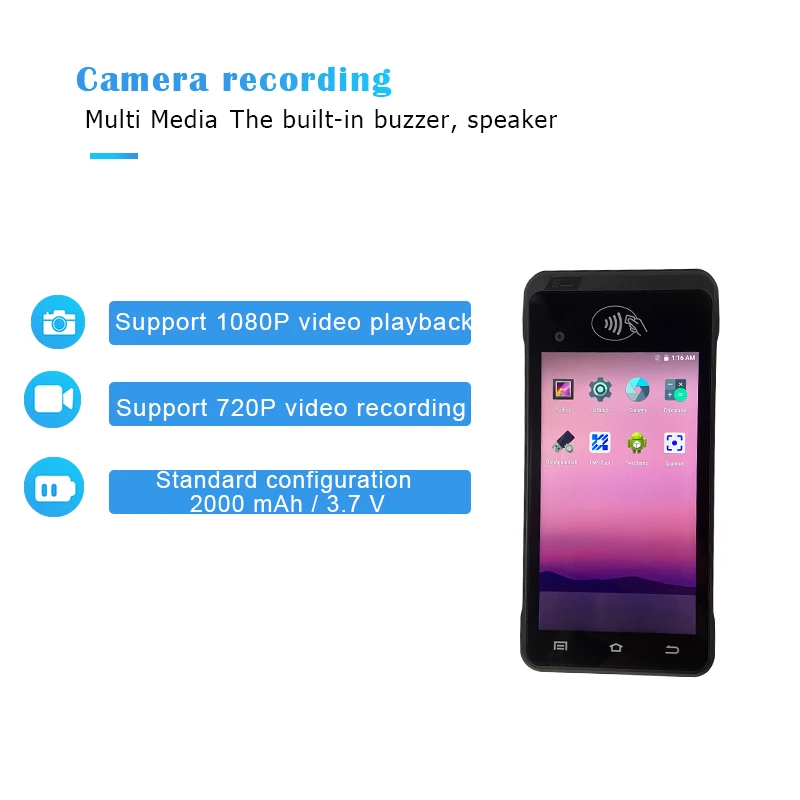  Портативный сканер штрих-кодов i50 4G Wi-Fi 1D 2D Android 7
