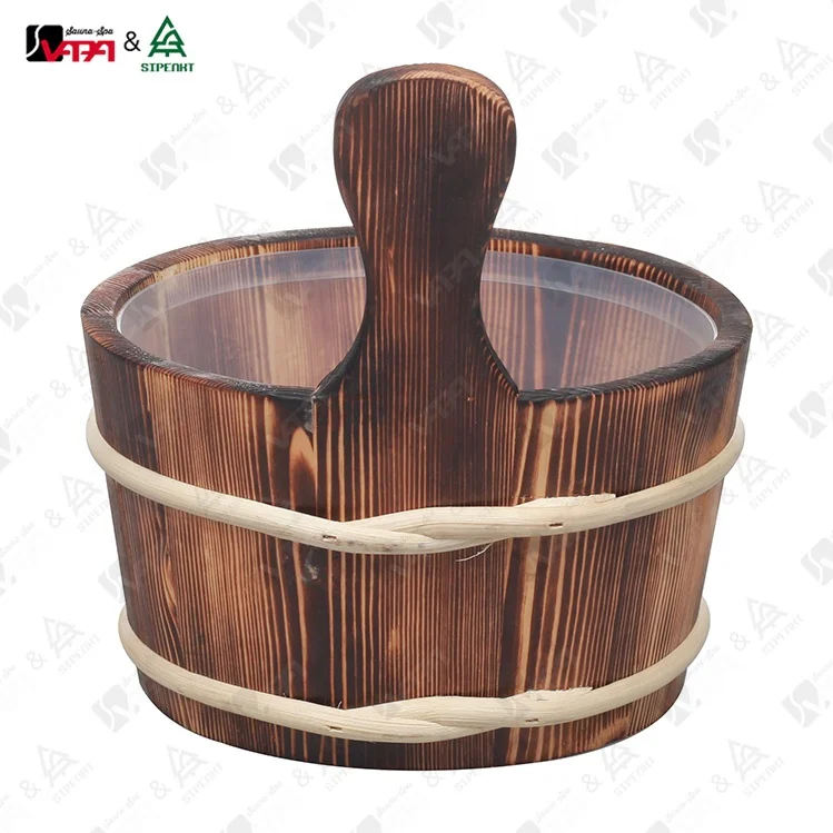 Vapasauna Direct manufacturer  hot sales sauna outdoor bucket and ladle  with plastic inner