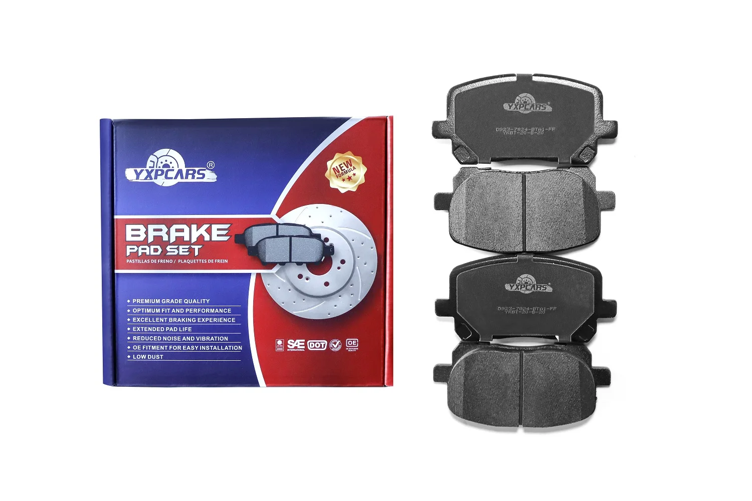 Brake pad D923 NAO ceramic formula with DOT certification