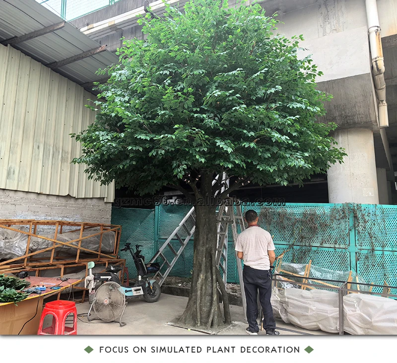 Large fake ficus tree outdoor anti UV artificial trees fiberglass  poles artificial banyan trees for indoor decoration