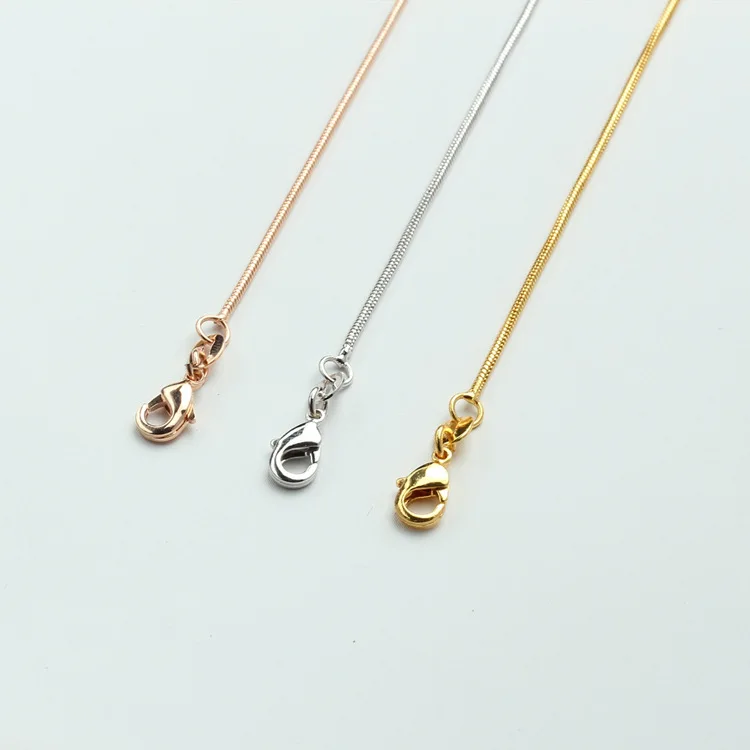 Базовая цепочка 1,2 мм, цепочка со змеиным плетением, позолоченная розовая позолоченная латунная цепочка со змеиным плетением, ожерелье