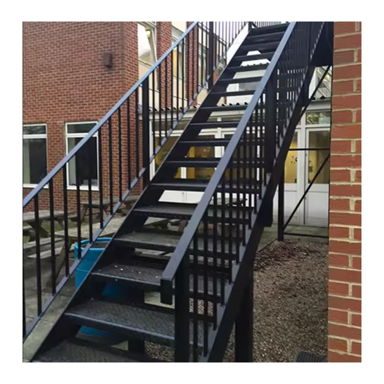 Galvanized outdoor Industrial checkered Metal steel plate Stairs /Staircase