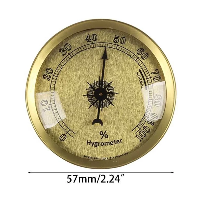 High Accuracy Cigar Hygrometer Round Insert Style Analog Hygrometer Humidity Gauge for Humidors Guitar Violin Cigar Box