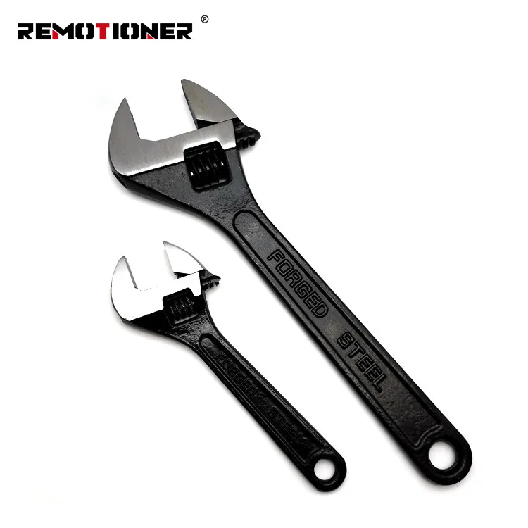 Factory Supply 8-10-12 Inch Heavy Duty Flexible Spanner Carbon Steel Black Oxide Adjustable Wrench