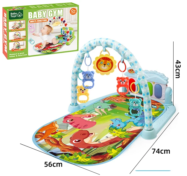 Functional Light & Music Fitness Rack Baby Gym Play Wholesale Kid House Handmade Toddler Toys Piano Baby Mat For Children