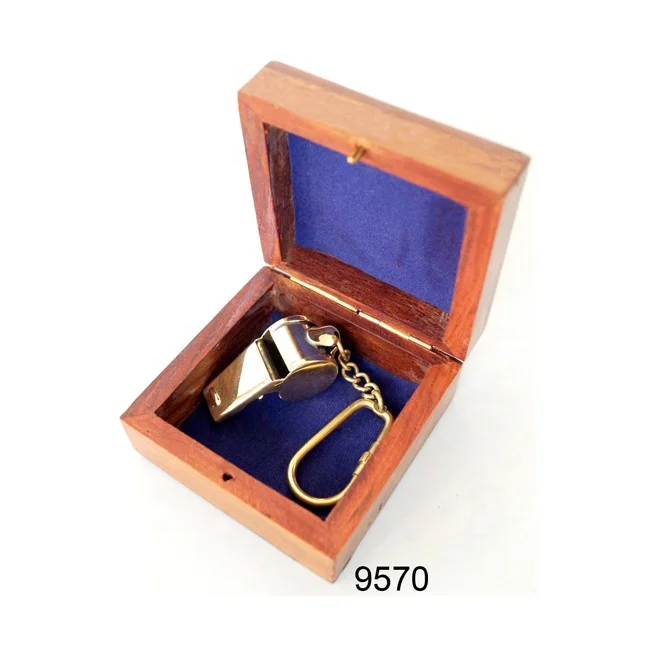 Handicrafts Metal Nautical Brass Ship Anchor Key Chain and Key ring with Wooden Box Key Rings For Gift or sale