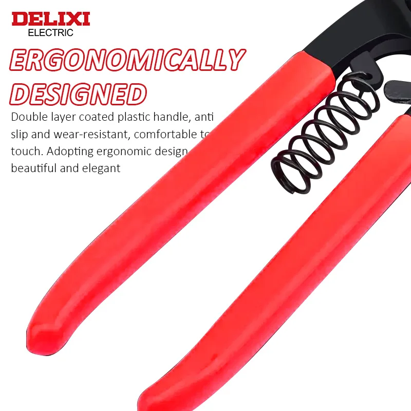 Delixi ELECTRIC German-style Iron Sheet Shears High Carbon Steel Storage Spring Scissors Straight Blade Cutter Rubber Handle