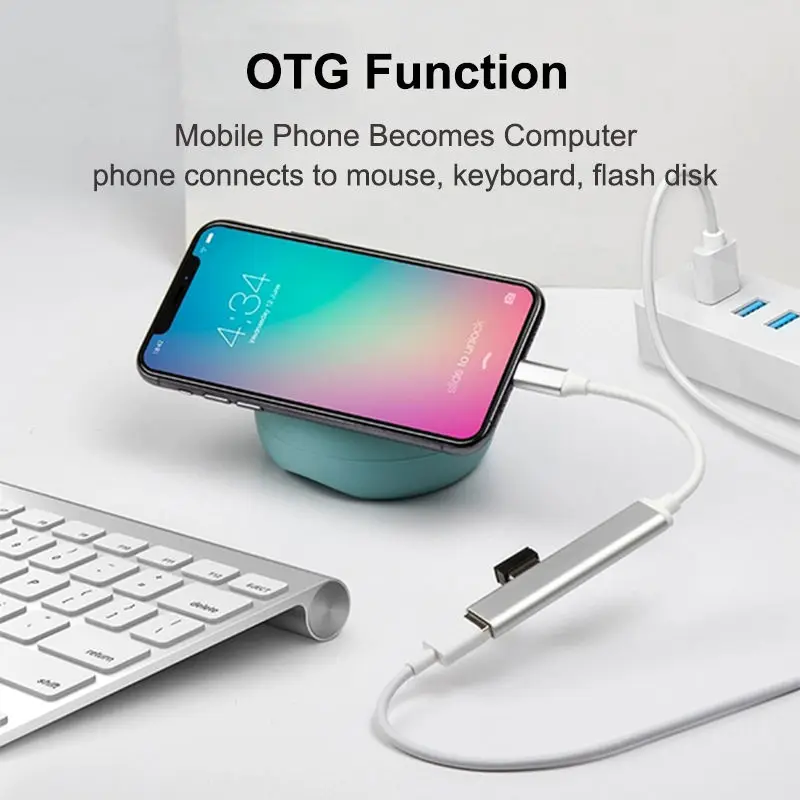 Jasoz Support Otg Function 4 Port Multi Usb Type C Hubs Usb 3.0 Docking Station For Ipad Laptop Macbook Pro
