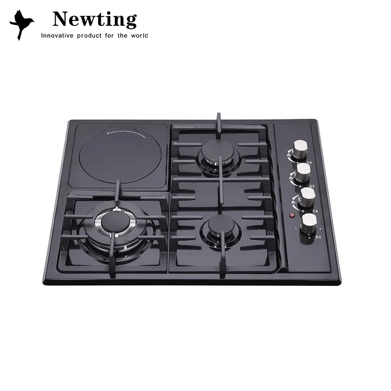 
Good Quality Home Use Multiple Cooktop 3 Gas 1 Electric Burners Stainless Steel Electric Hob Gas Stove 
