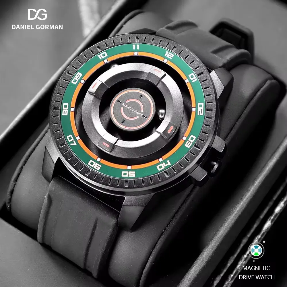New DANIEL GORMAN Magnetic Driven Watch Fashion Waterproof Quartz Watch With Silicone Strap Copper Case Beads Pointers DG0221
