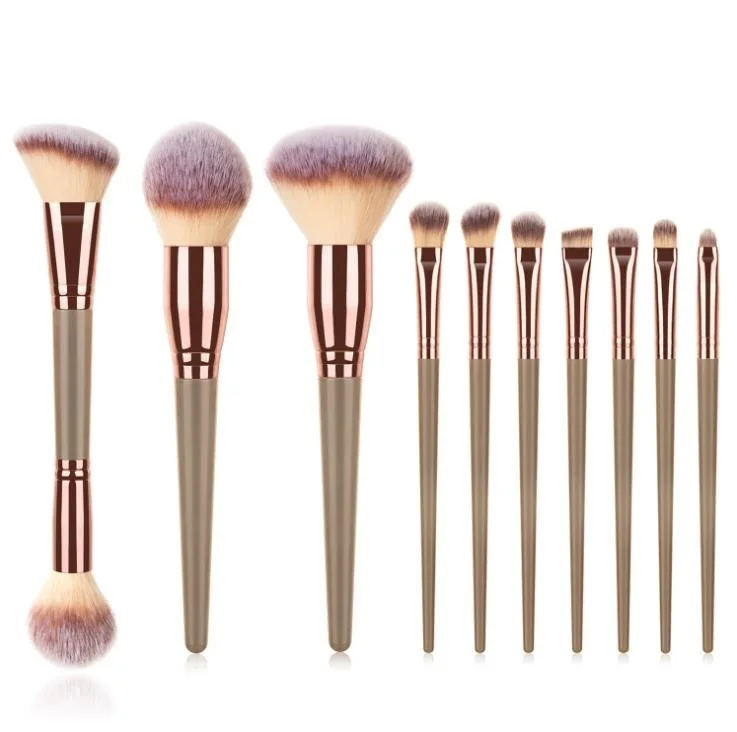 10 pieces of high-quality and low-priced vegetarian synthetic hair makeup brush set for Big Mac