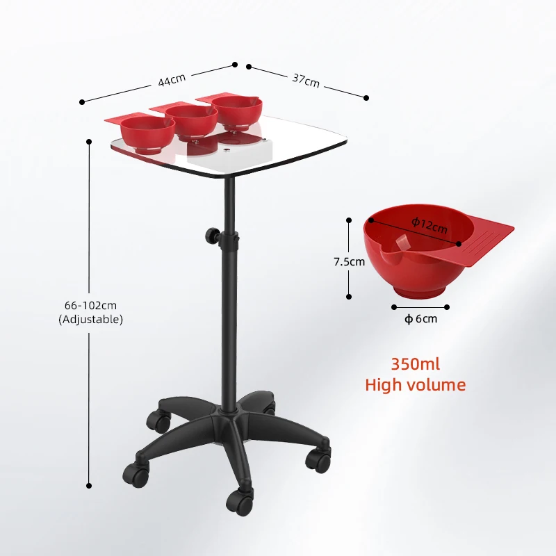 Hot-Sale Salon Tools Hairdressing Cart With Three Mixing Bowls Beauty Salon Trolley