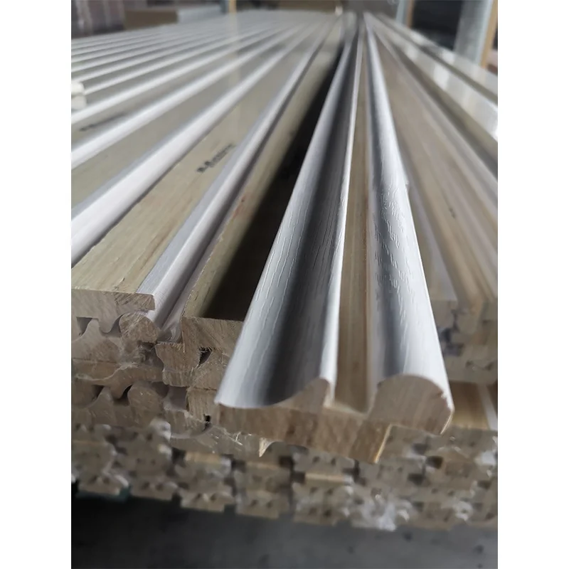 Decorative white primed finger joint radiata pine Chinese fir LVL wooden customized trim board corner baseboard moulding