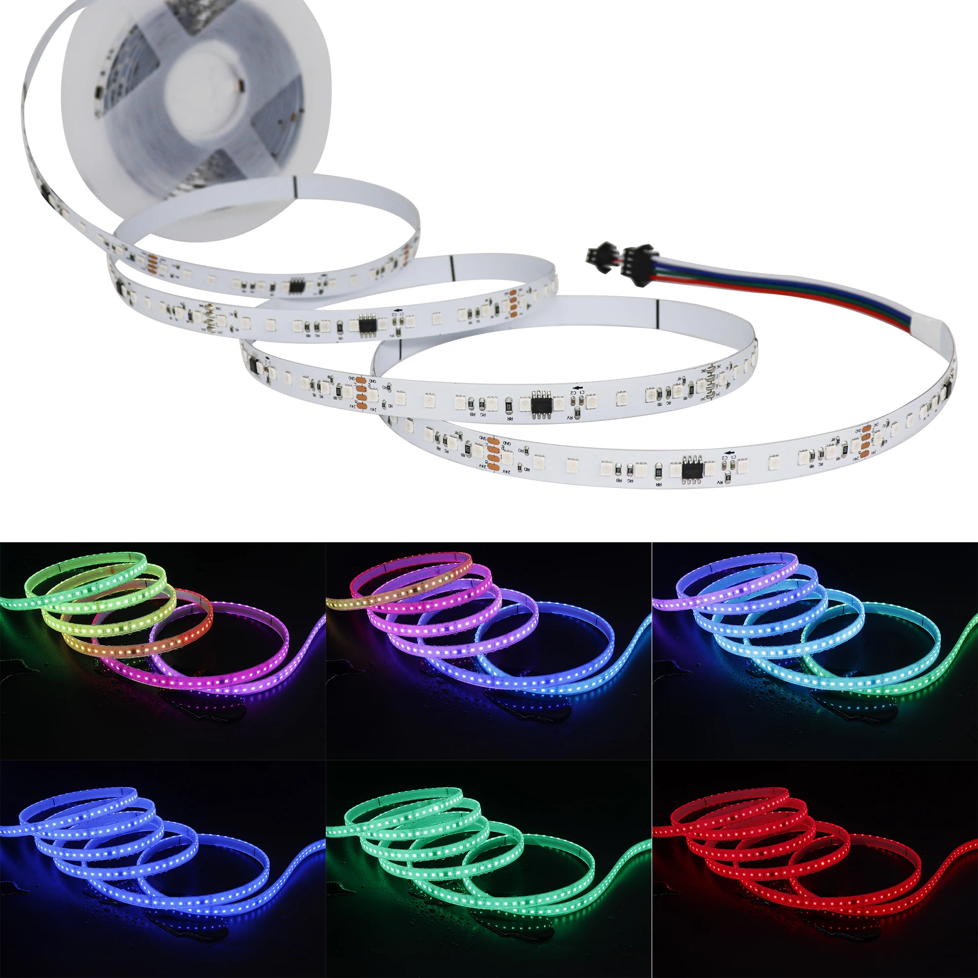 China factory custom Addressable programmable LED strip light 2835 RGB outdoor waterproof 16.4ft DMX512 flexible strip light