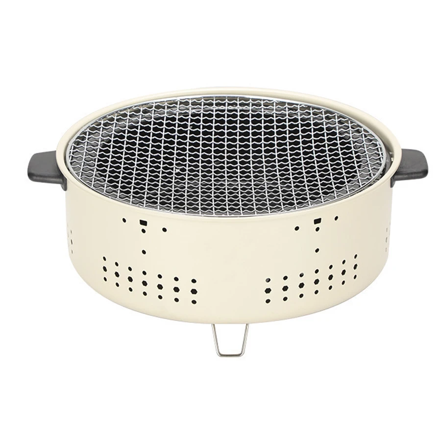 Round Barbecue Stove Portable Charcoal Fire Stove Multifunctional Barbecue Grill Stove for Outdoor Camping Picnic Travel
