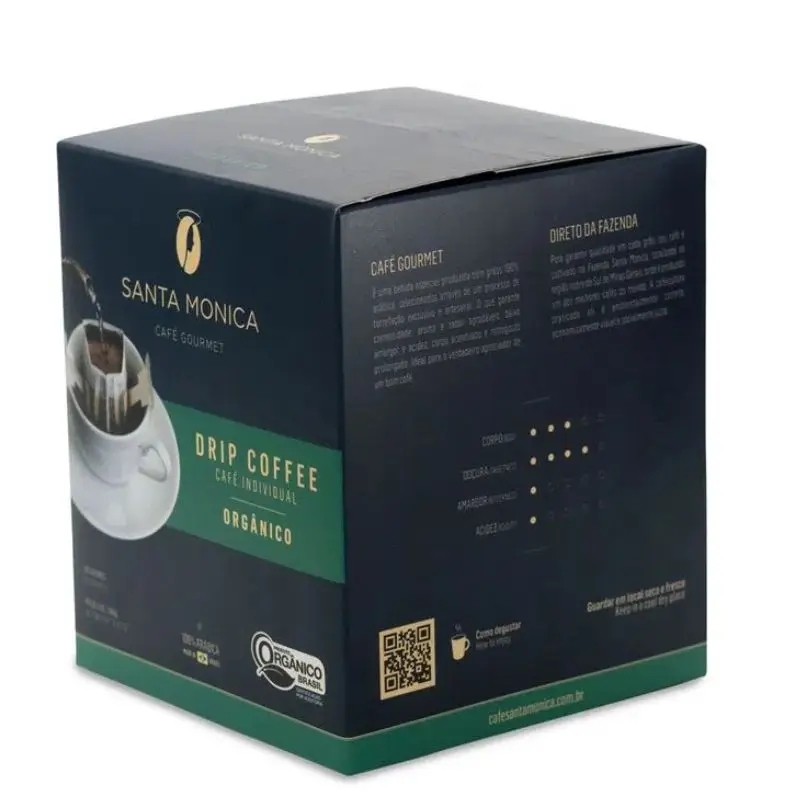Drip Coffee Organic Special Selected Cherry Coffee - 10 Sachets - Santa Monica Gourmet Brazilian coffee