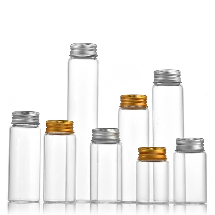IBELONG Wholesale Clear 37mm diameter 20ml 30ml 50ml 60ml 150ml Glass Tube Bottle Glass Storage Bottle With Screw Cap