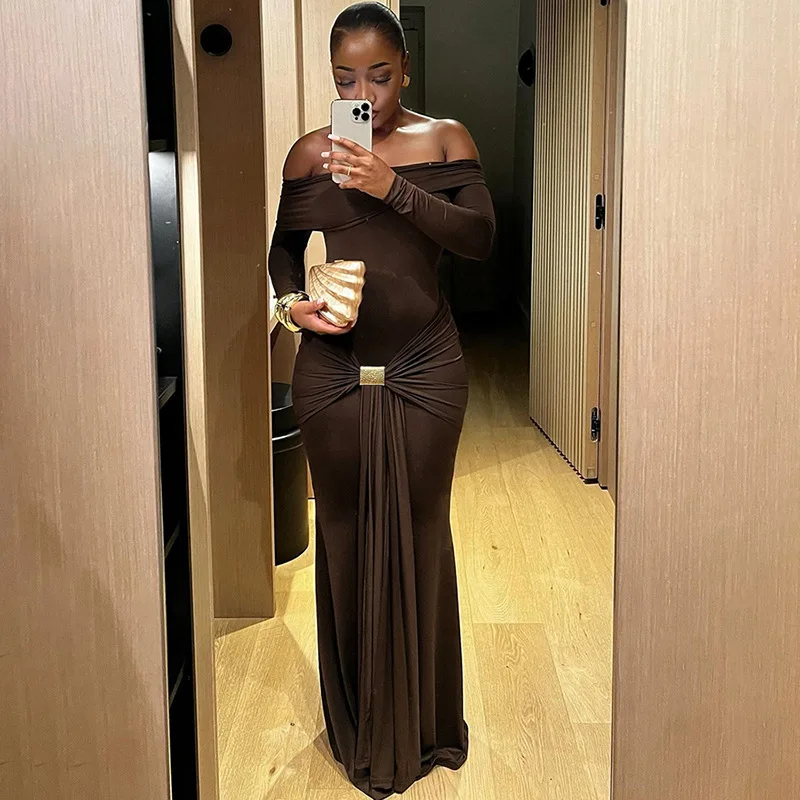 Sexy Ladies Off The Shoulder Midi Party Dresses For Women