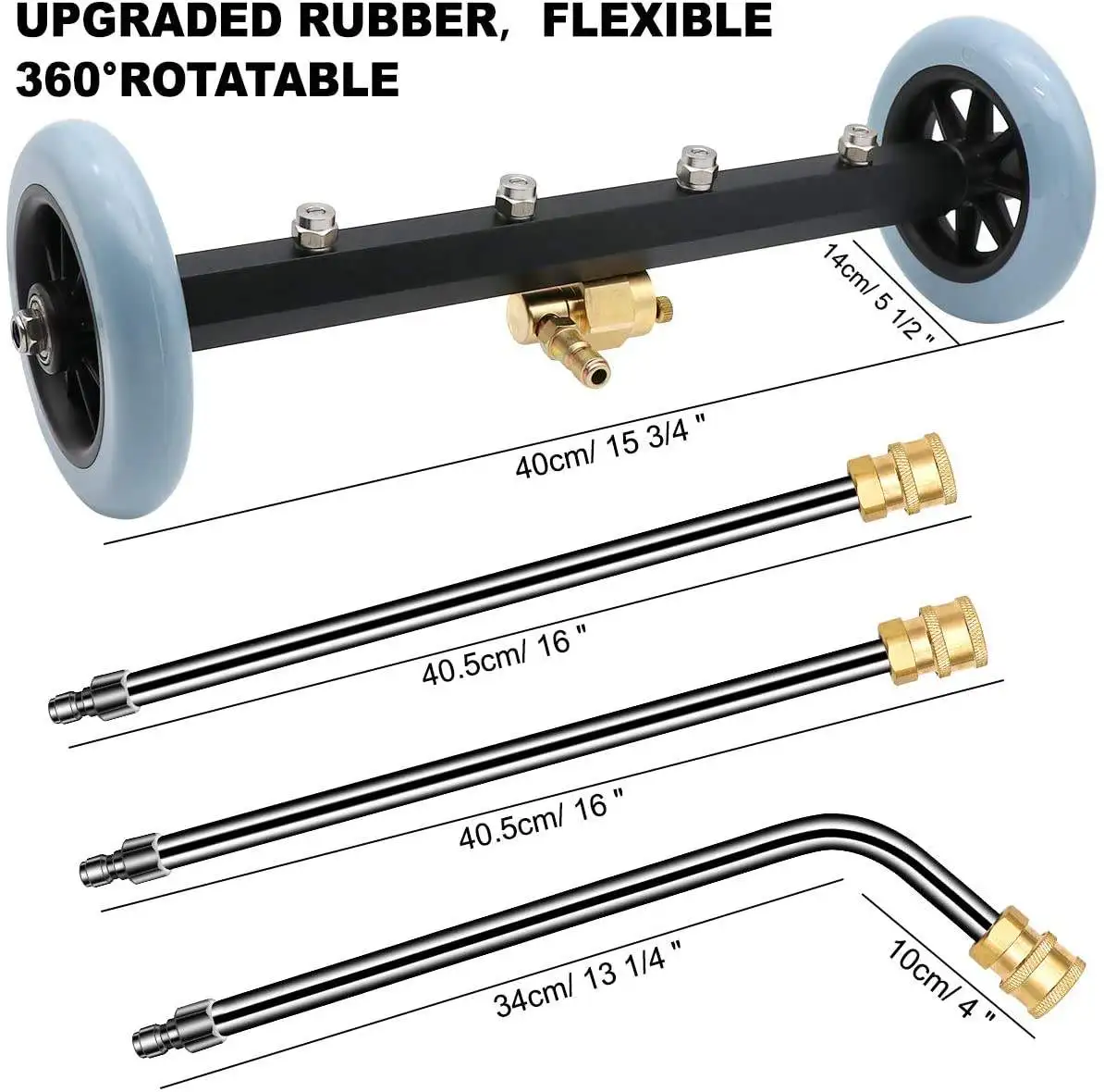 High Pressure Car Washer Commercial Detailing Underbody Lance Water Broom With Wheel