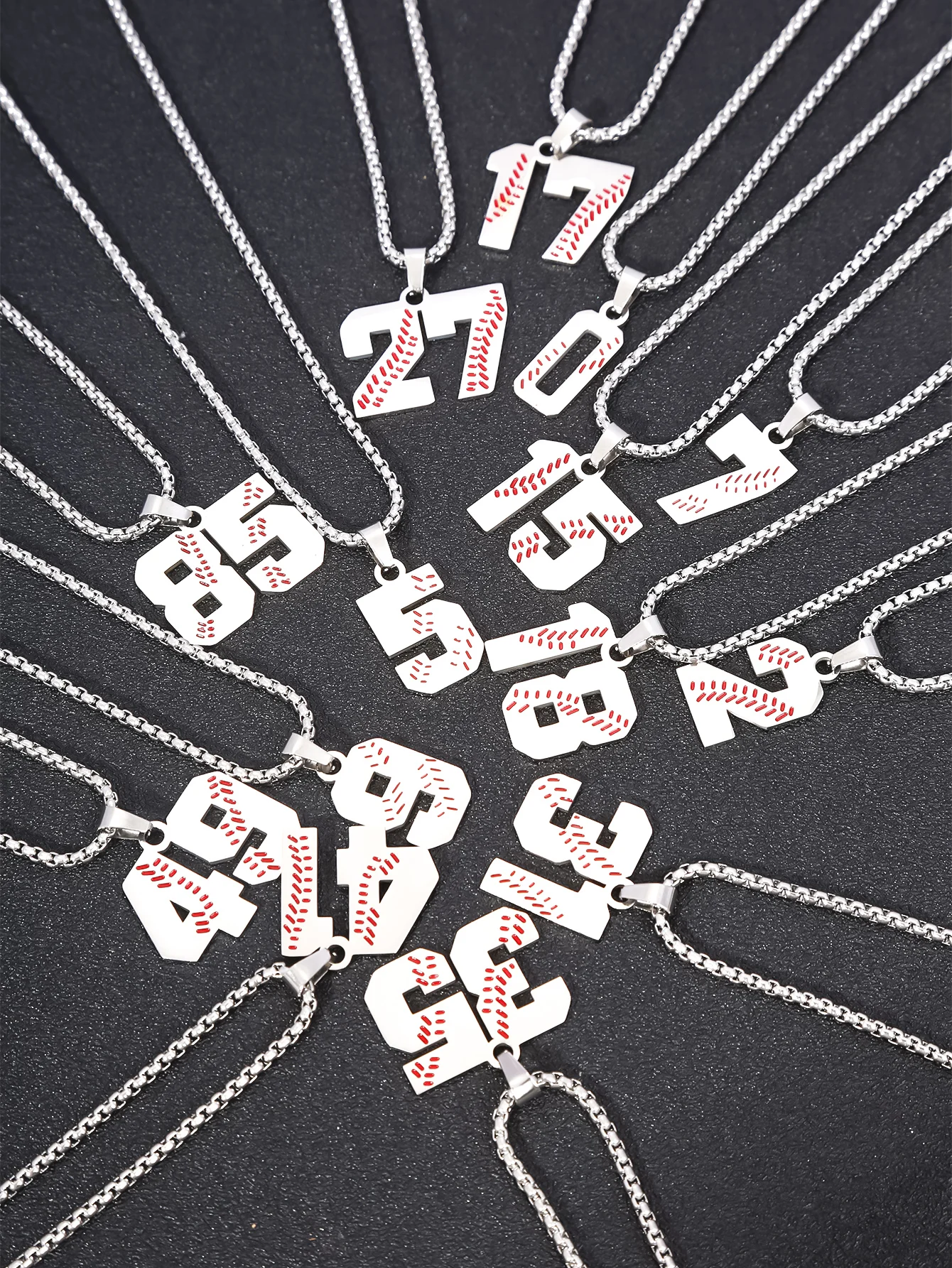 2024 Custom Number Accept 0-99 Football Basketball Sport Jewelry Stainless Steel Baseball Number 15 Necklace