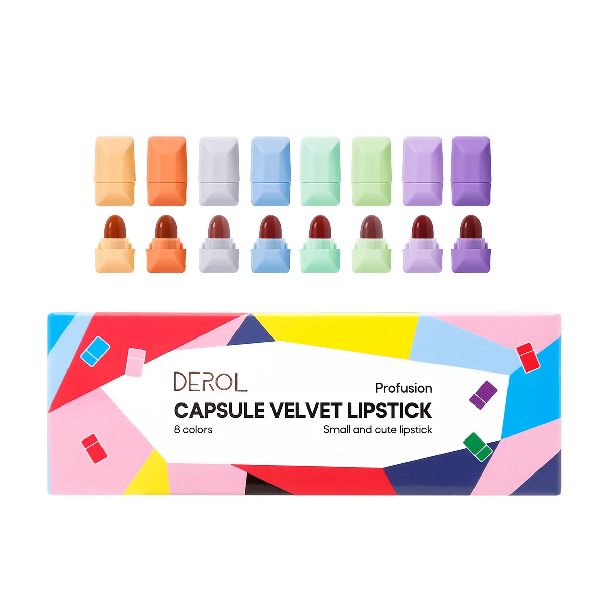 Long Lasting Cute Capsules Matte Velvet Lipstick Set High Soft Pill Lipstick Mini Nude Red Lip Stick Makeup Set for Women Girl