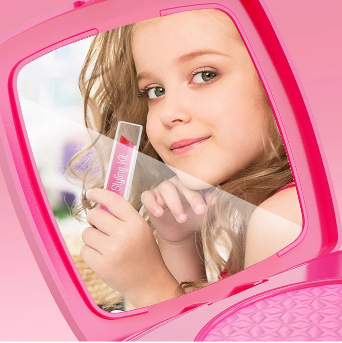 2024 Girls new play house makeup set storage box toy simulation lipstick beauty dress up toys