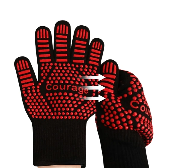 Courage High Quality Heat Resistant Silicone Gloves Oven Gloves bbq for Cooking