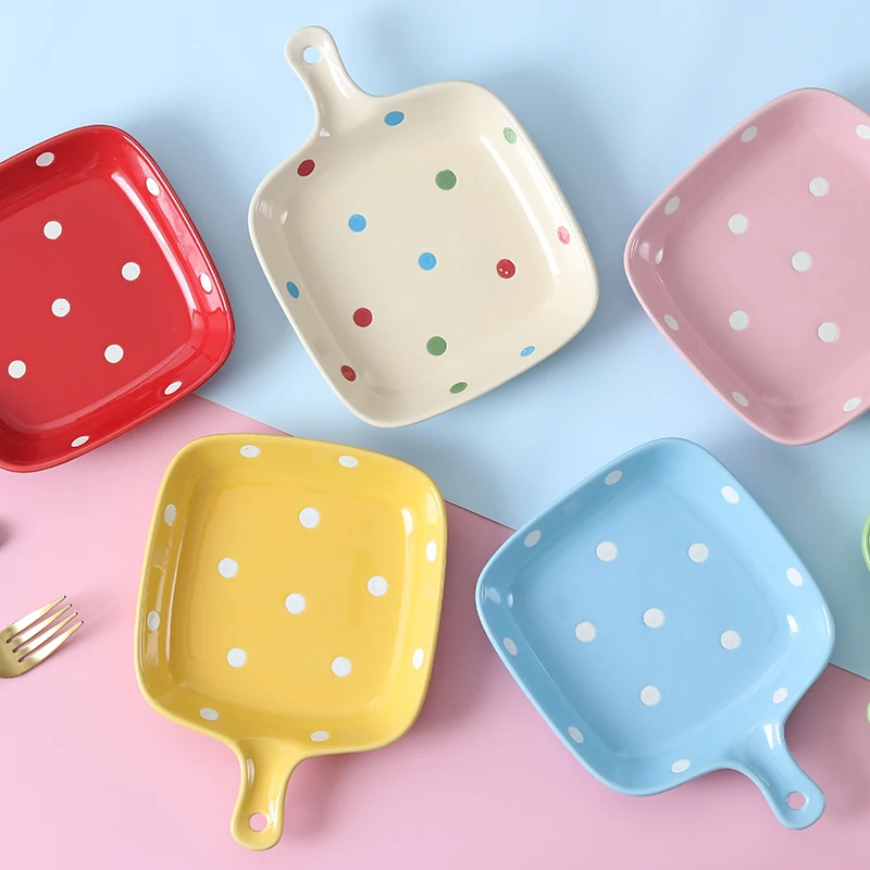 Customized Colors and Sizes Urban Fashion Ceramic Sauce  Dish single handle bowl tray
