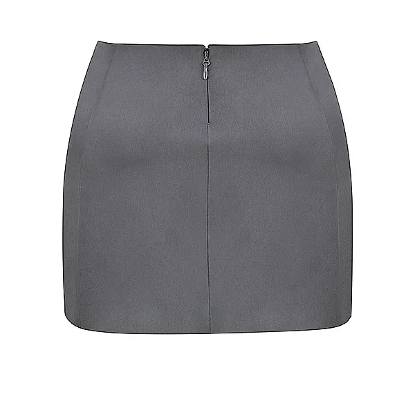 Hot Wholesale High Quality Cute Sexy Satin Chiffon Woven Invisible Zipper Slim Fit Bodycon Mini Skirt Ladies Women
