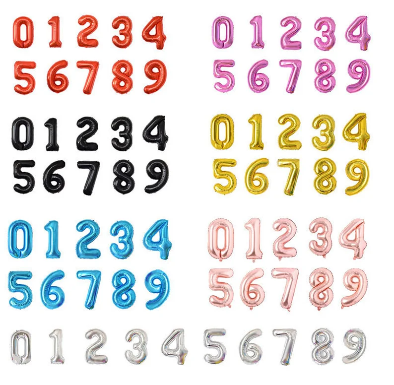 40 см фольгированный воздушный шар в форме цифр, украшение для вечеринки