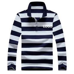OEM Мужская Вшитая полосатая спортивная рубашка поло с длинным рукавом для регби 100% хлопок