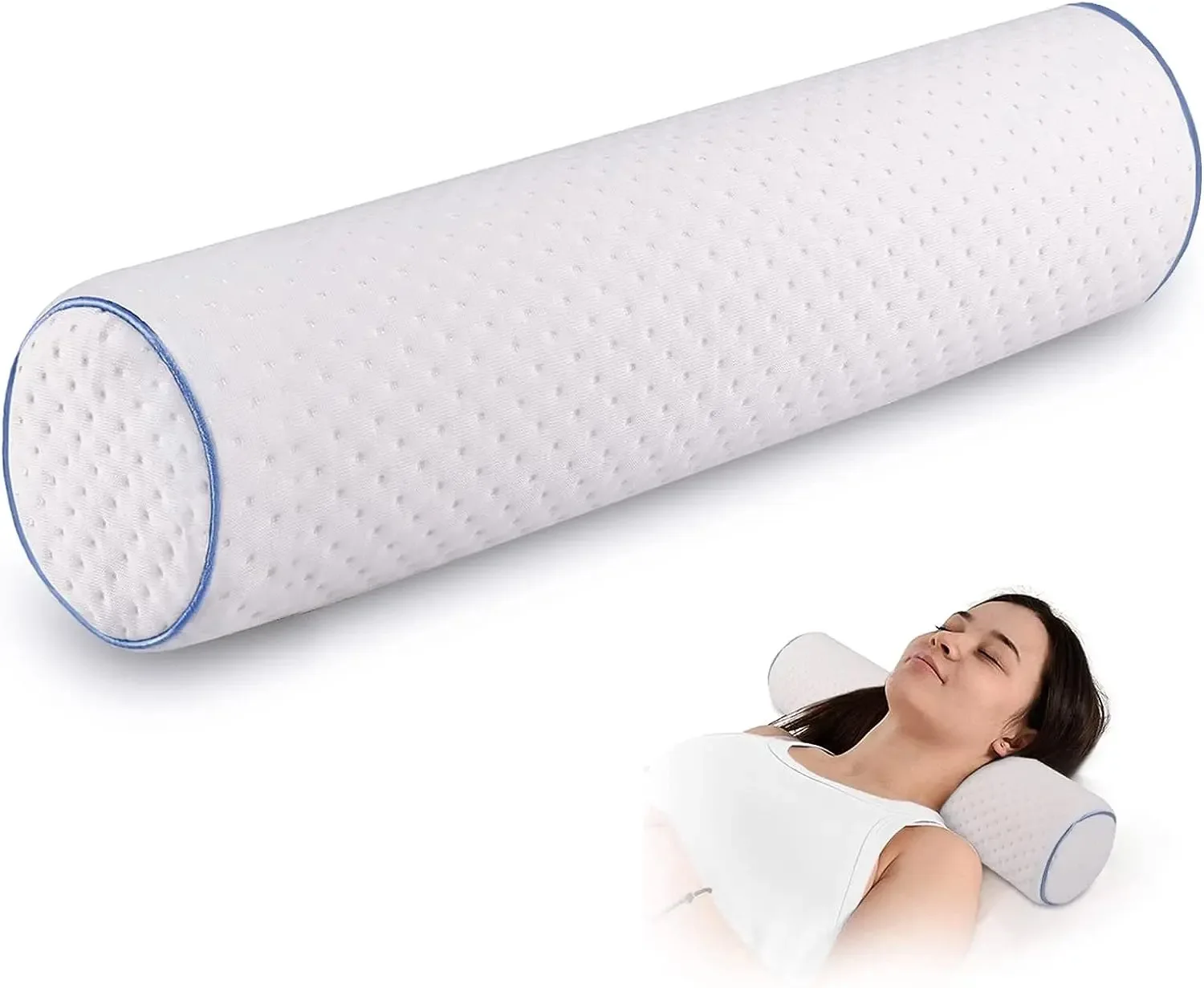 Factory Directly Sale Memory Foam Cylinder Pillow  Cervical Pillow for Bed Sleeping