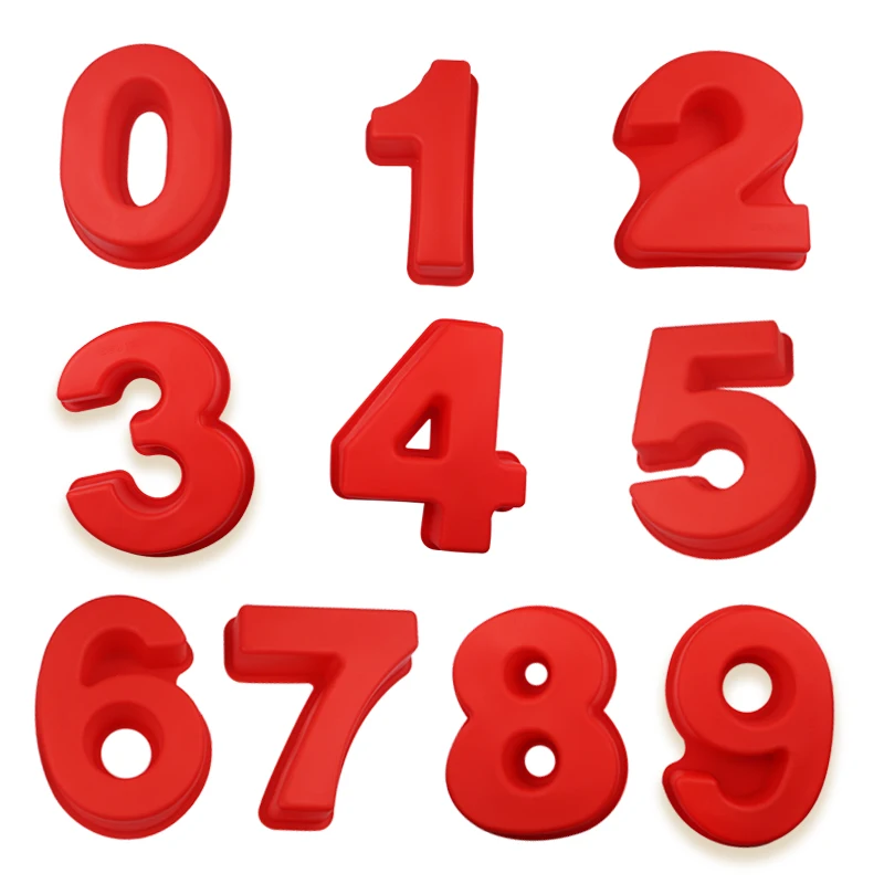 286 10 inch digital number shape silicone cake mold creative cake mold DIY baking cheese silicone mold cake bake base home use