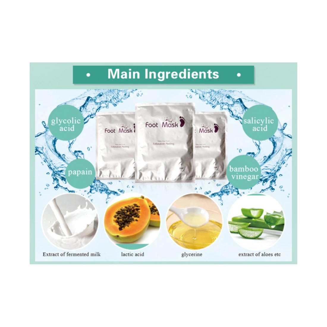 
Private label natural organic exfoliating moisturzing foot peeling mask 