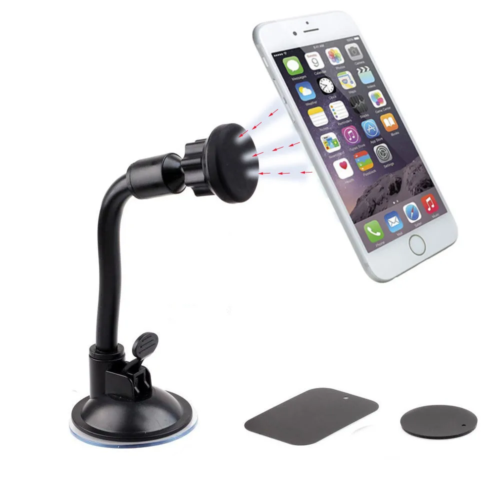 Universal gooseneck 360 degree rotating car mount windshield magnetic phone holder for car