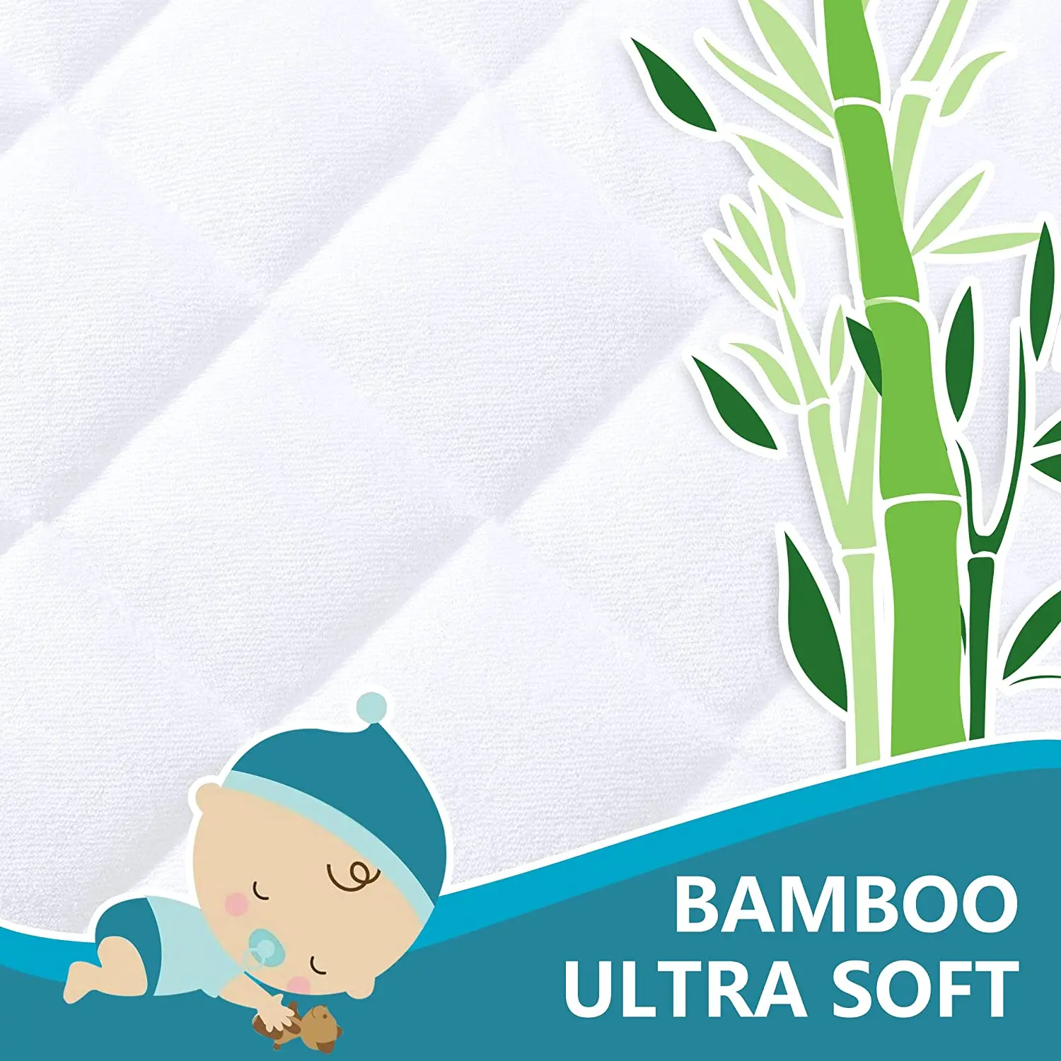 2 Pack Waterproof Crib Mattress Protector, Soft Breathable Bamboo Quilted Fitted Baby Mattress Cover, Noiseless, Breathable Deep